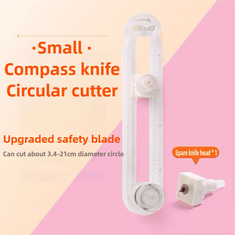 KW-TRIO 360 Adjustable Paper Circle Cutter Round Cutting Knife DIY Compass Cutter Tools For Card Paper Office School Stationery