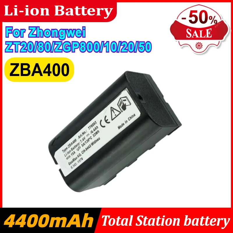 

7.4V 4400mAh ZBA400 Battery for Zhongwei ZT20/80/ZGP800/10/20/50 Total Station Battery