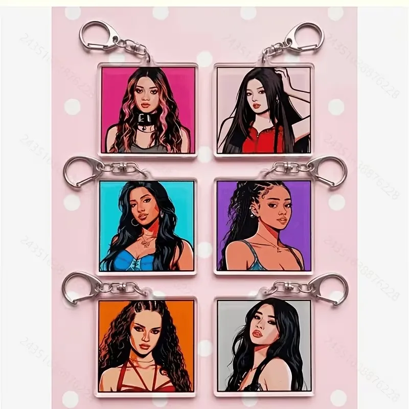 Fashion Manon Kpop Singer Keychains Bag Charm Megan Sophia Yoonchae Lara Keyrings Fans Friends Art Gifts