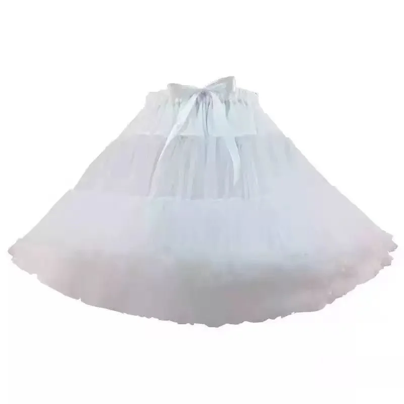 White Black Crinoline Underskirt Skirt 2-layers Of Lace Petticoat Women Fluffy Tutu Skirt For Mini Skirt Rock Ladies Club Outfit