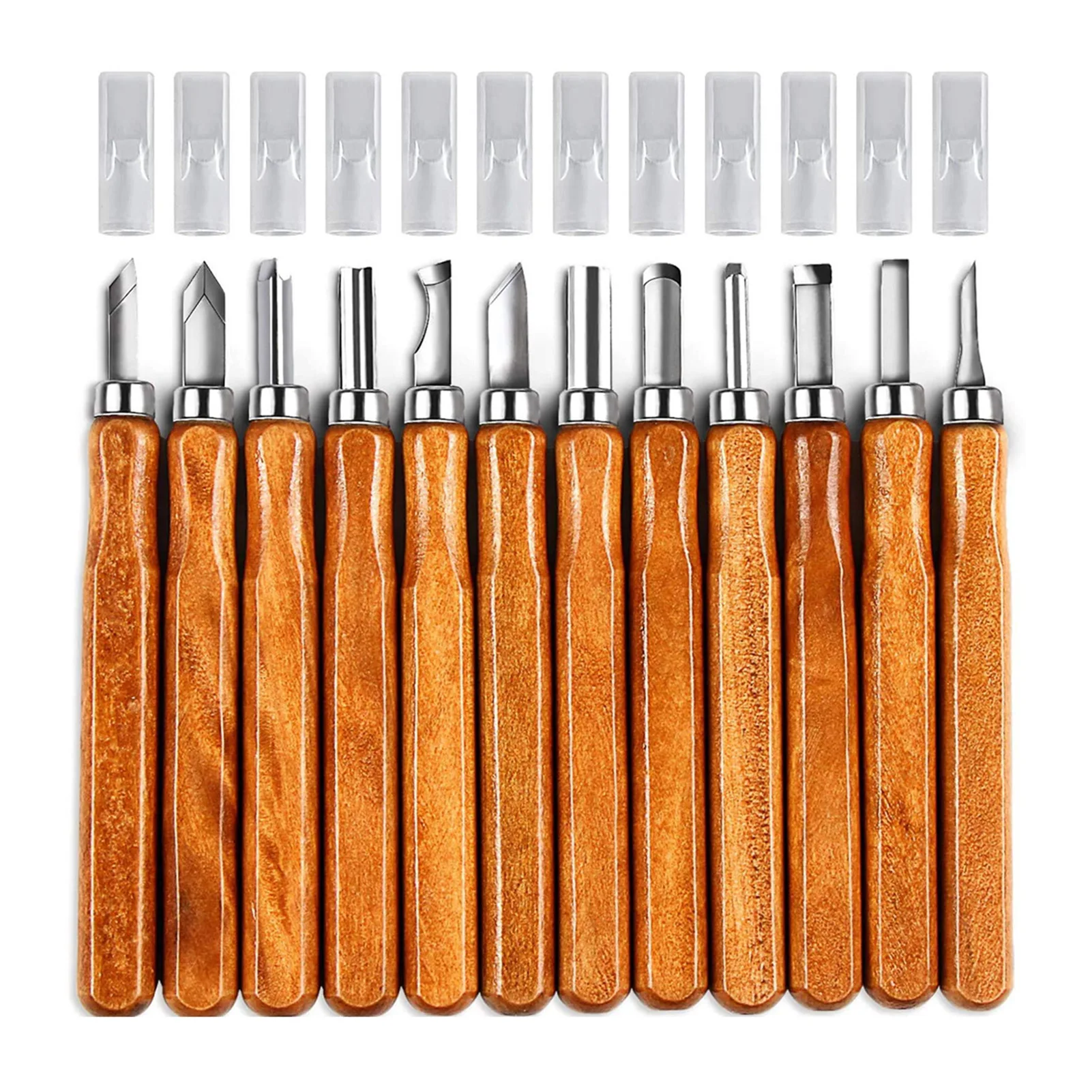 12 PCS Hand Carving Gouges With Zipper Bag Wood Sculpting Tool Set DIY Crafts Accessory For Craftsmen