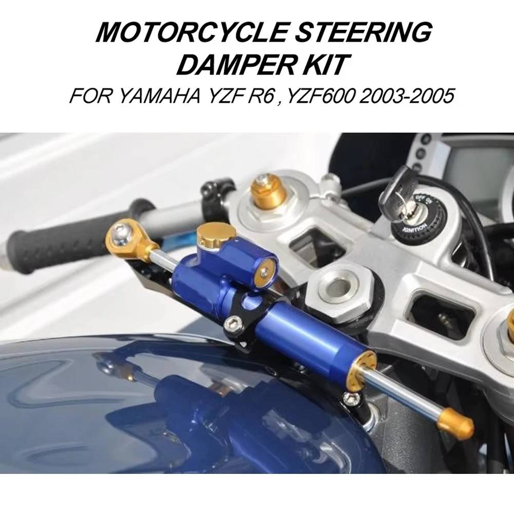Für Yamaha YZF600 R6 2003–2005 Motorradzubehör Lenkstabilität Stoßdämpfer Dämpfer Halterung Kit