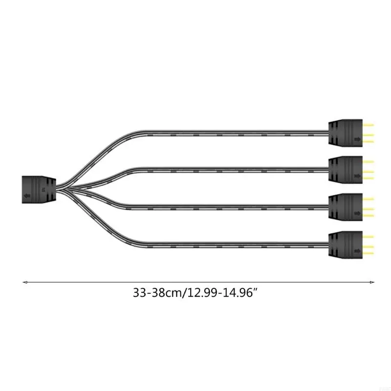 f68c 1〜4 argb 5v 3pin拡張ケーブルアダプター33cm ledスプリッターコード用のストリップライト