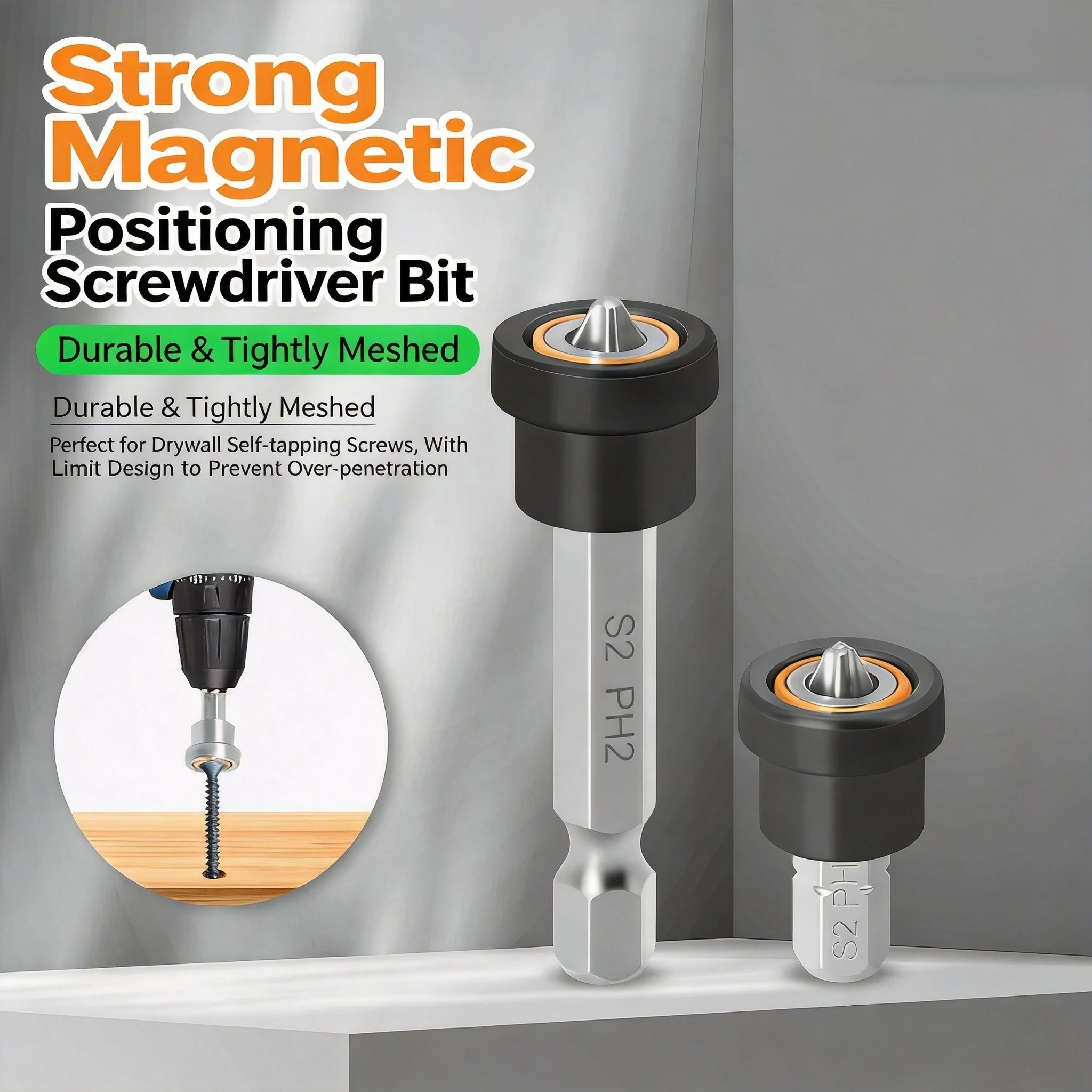 PH2 Bits Premium Magnetic Drywall Screw Setter for Plasterboard Hex Shank Positioning Bit Easy Installation Drill Accessory