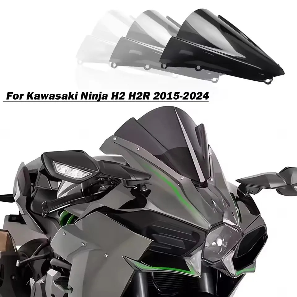 

Motorcycle WindShield For Kawasaki Ninja H2 H2R 2015-2024 Windscreen Cover Motorcycle Accessories Wind Deflectors Fairing Parts