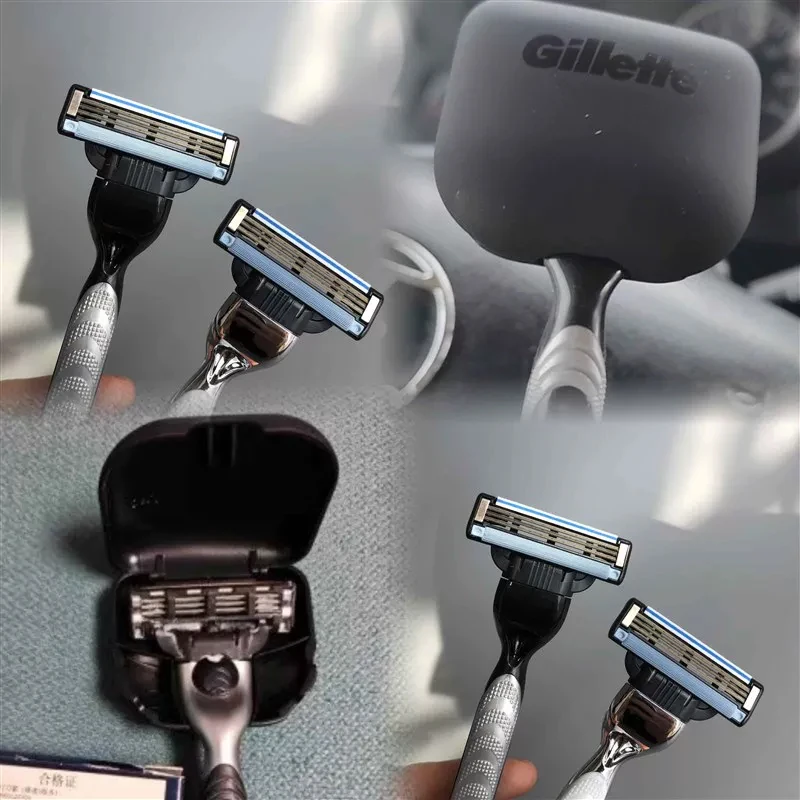 Gillette Razor Blade Head Travel Protective Case Portable With Drainage Holes Fit Mach3 Fusion5 SkinGuard FlexBall Power Razor view 6