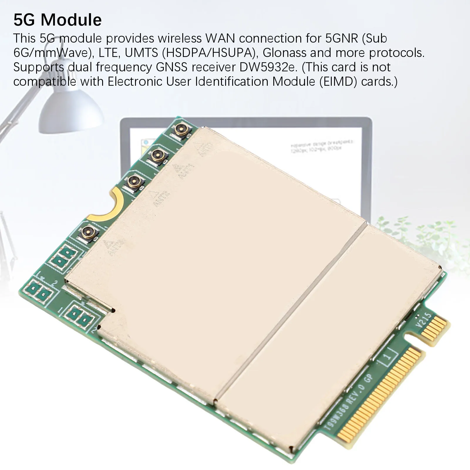 5G Module Wireless WAN Card Suitable for DELL Latitude 5350 5450 5550 7030 Laptop T99W373 DW5932e PCIe M.2 WWAN Card