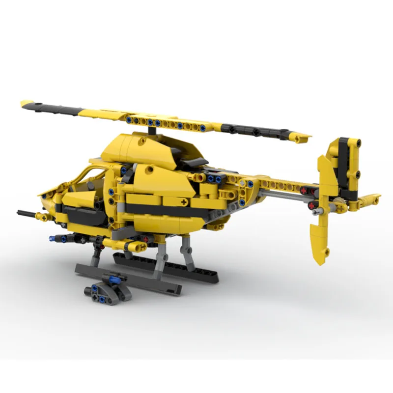 moc-222059-city-new-rescue-yellow-helicopter-building-block-model-489-parts-boys-children's-birthday-new-year-toy-gift