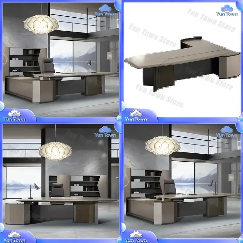 L Shape Office Desk for Manager 2026 Corner Executive Desk Modern Organizer Workstation for Home Office Business Furniture