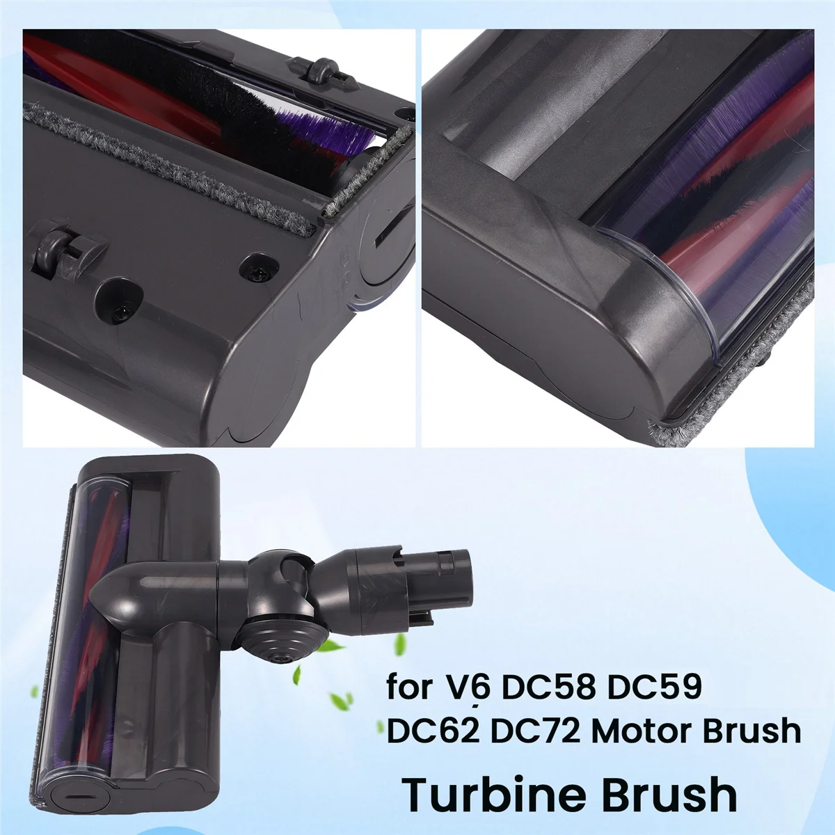 

A01R! Turbine Brush for Dyson V6 DC58 DC59 DC62 DC72 Motor Brush High Torque Vacuum Cleaner Direct Drive Electric Head