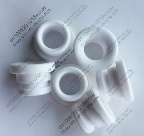10pcs white slotted porcelain eye card slot over coil small outer diameter 14.8*total length 13.3*inner hole 9.4