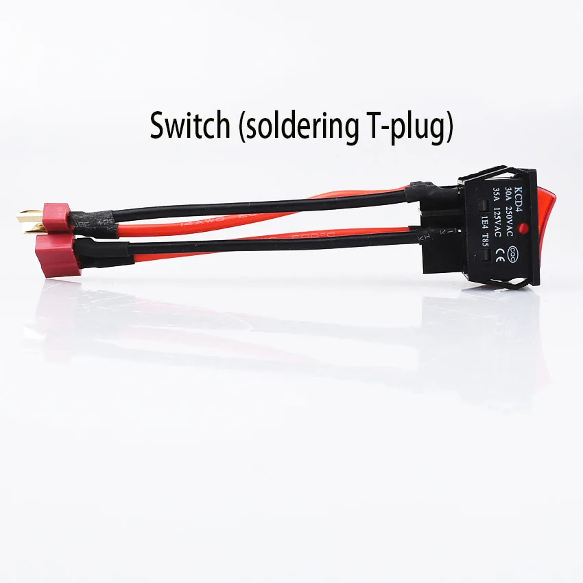 30A 12V 24V Battery Main Switch Large Current On-off with XT60/T Plug 14AWG Wire for RC Tug/Bait Boat 550 775 Brushed Motor