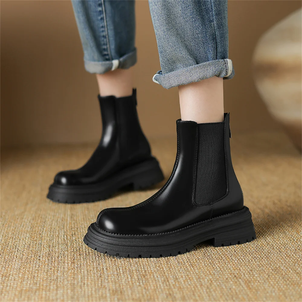 FEDONAS Basic Ankle Boots Women Warm Autumn Winter High Heels Short Motorcycle Boots Round Toe Office Shoes Woman Fashion Boots