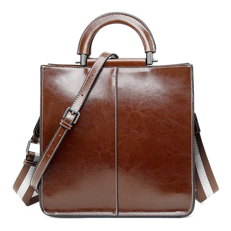 

Oil Wax Cowhide Big Bag Women's Premium Commuter Handbag 2025 New Retro Leisure Large-capacity Shoulder Bag Bag