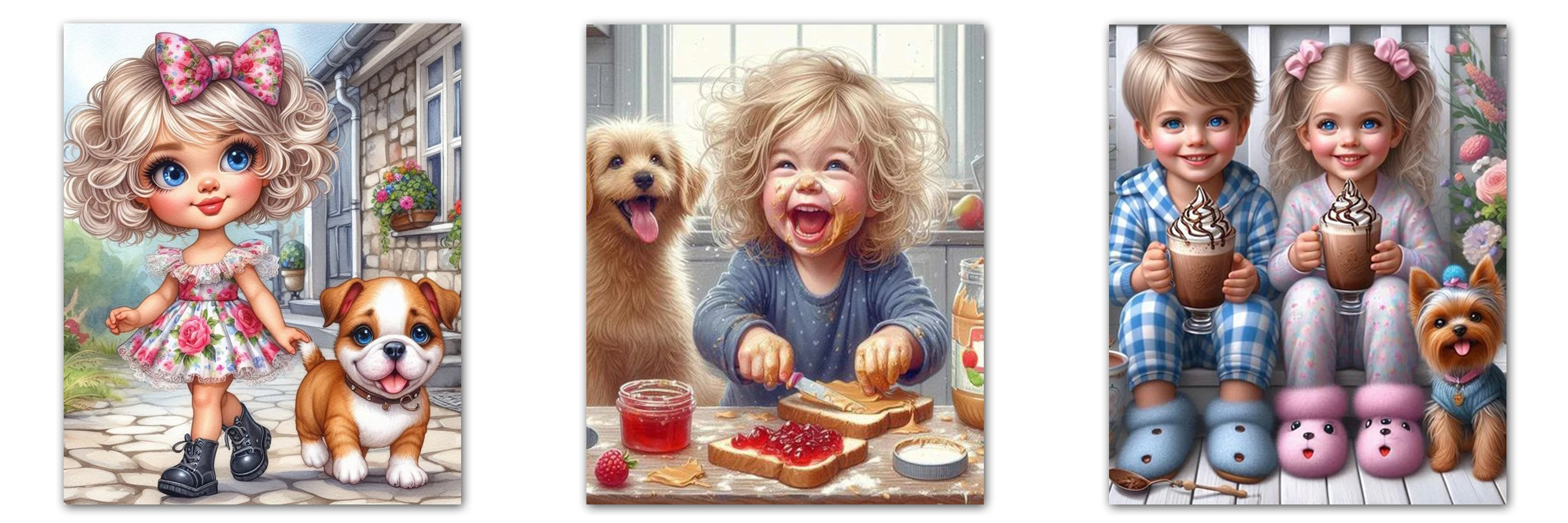 

500/1000/1200/2000PCS Jigsaw Puzzles Cartoon Girl ang Dog Figure Family Activity Games for Gameroom Bedroom Home Decor Gift