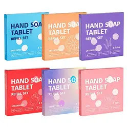 Hand Soap Tablet Refills 8pcs Foaming Hand Wash Tablet Refills Refreshing Fragrance Hand Washing Tool for Business Trip Travel