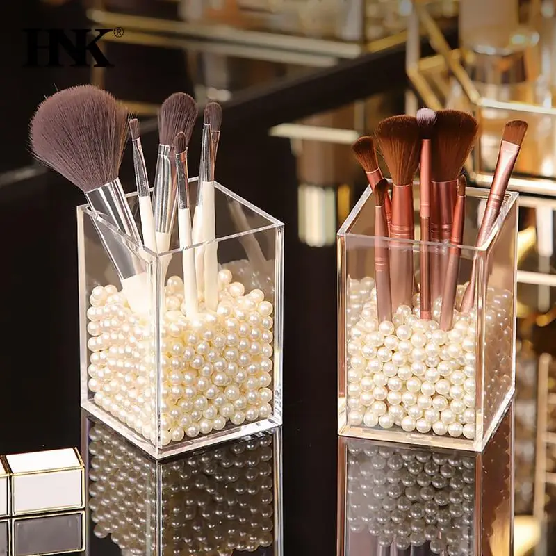 Make Up Organizer Makeup Brush Pot With Brushes Storage Acrylic For Cosmetics Holder Desk Cosmetic Storage Container