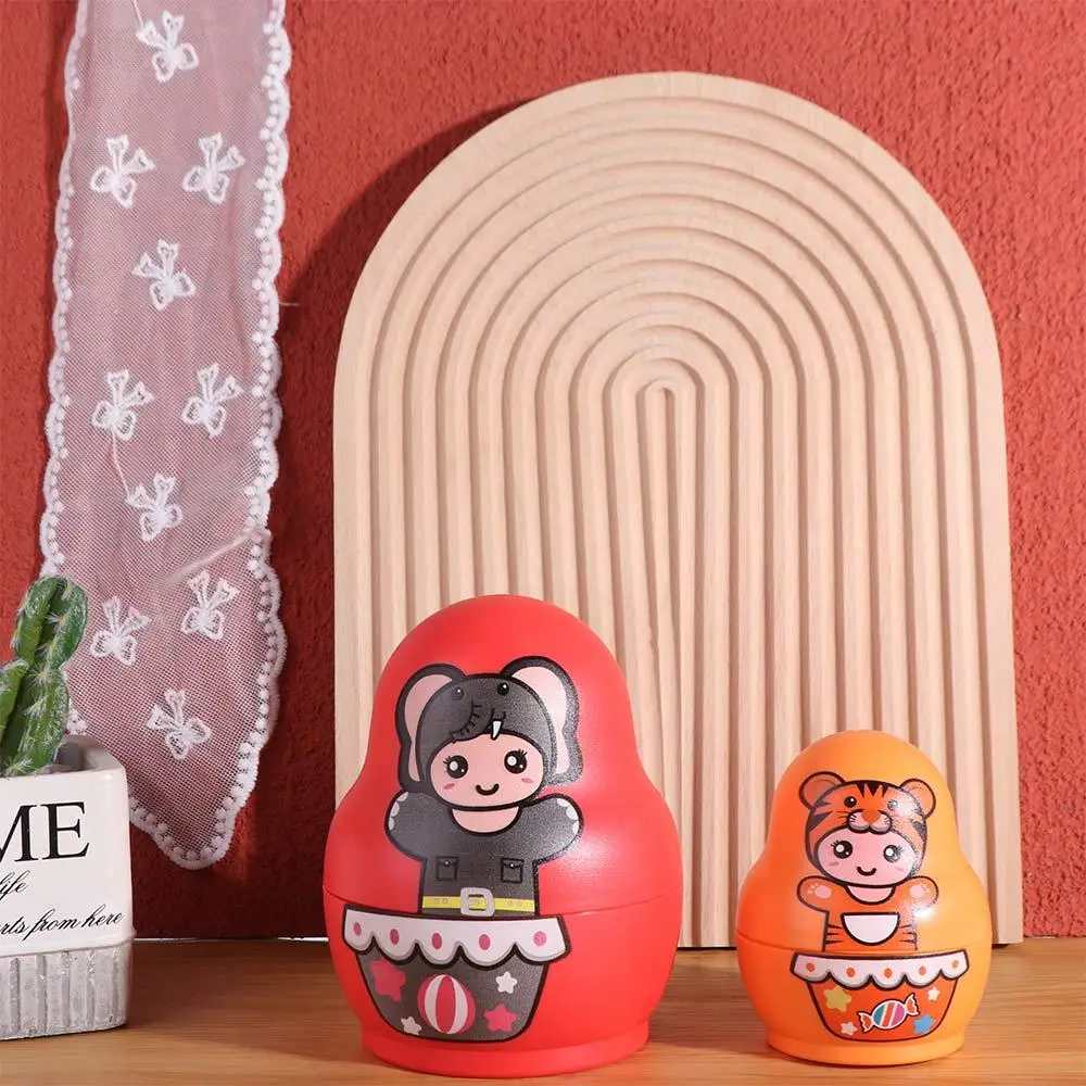 6 Layer Russian Nesting Dolls Hand Paint Toys Figurines Matryoshka Toys Cartoon Collection Handmade Stacking Dolls Birthday Gift