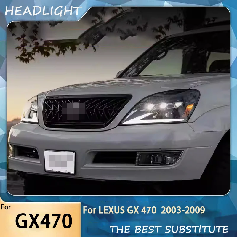 Car Lights For Lexus GX470 Headlight 2003-2009 LED Projetor head Lamp Daytime Running Light Automotive Accessories