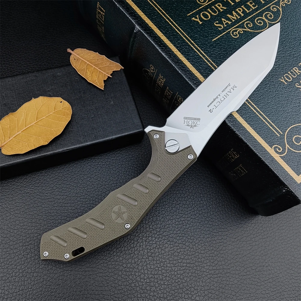 High Quality Russian HOKC Five Stars Folding Knife D2 Blade G10 Handle Outdoor EDC Survival Camping Hiking Hunting Tools