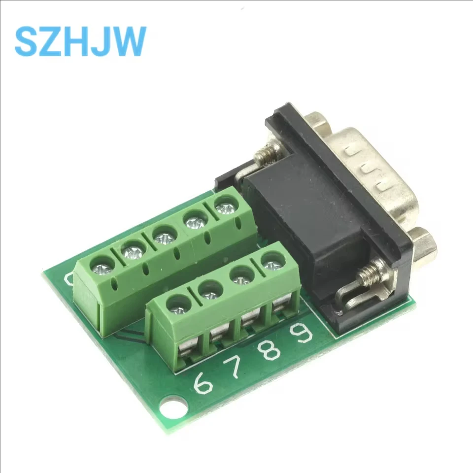 D-Sub 9pin Solderless Connectors DB9 RS232 Serial to Terminal Female Male Adapter Connector Breakout Board