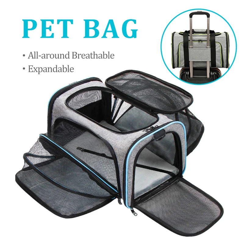 Large Space Dog Cat Bag Carrier Extension Foldable All Around Breathable Pet  HandBag Single Shoulder Bags Outgoing Pet Products