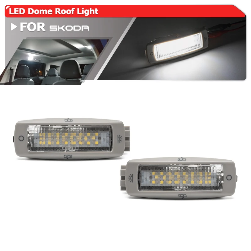 For Skoda Fabia Superb Yeti Seat Leon Toledo Alhambra For VW Golf Variant Touran Passat Rear Led Reading Ceiling Dome Roof Light
