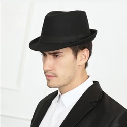 Big Head Large Size Pure Cotton Top Hat Gentleman Jazz Hat Retro Men's English Style Small Top Hat Autumn and Winter Style