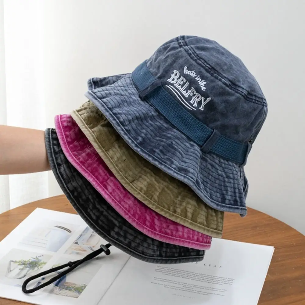 Men Denim Fabric Cotton Bucket Hats High Quality Unisex 4 Colors Sunscreen Panama Hat Women Summer Hat Outdoor Fisherman Hat