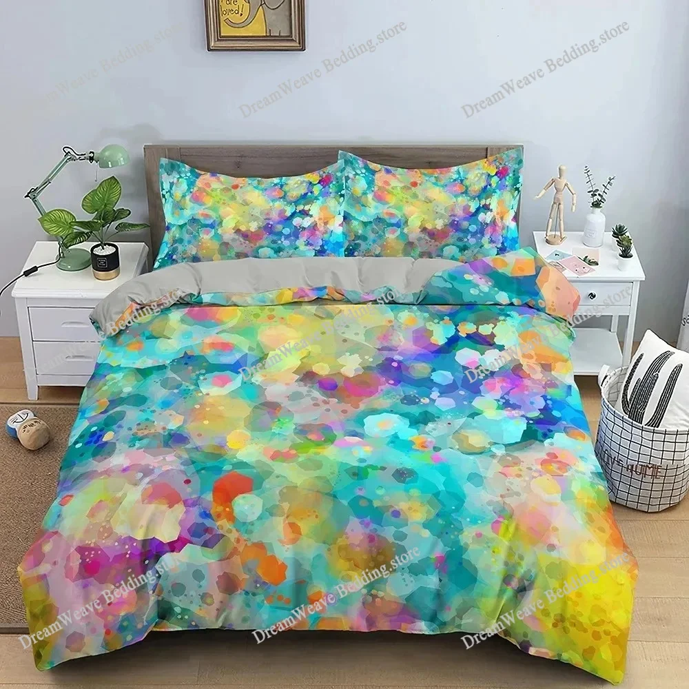 Abstract Duvet Cover Set King Microfiber Blue Psychedelic Bedding Set Queen Size Warped Space Theme Twin Comforter Cover963
