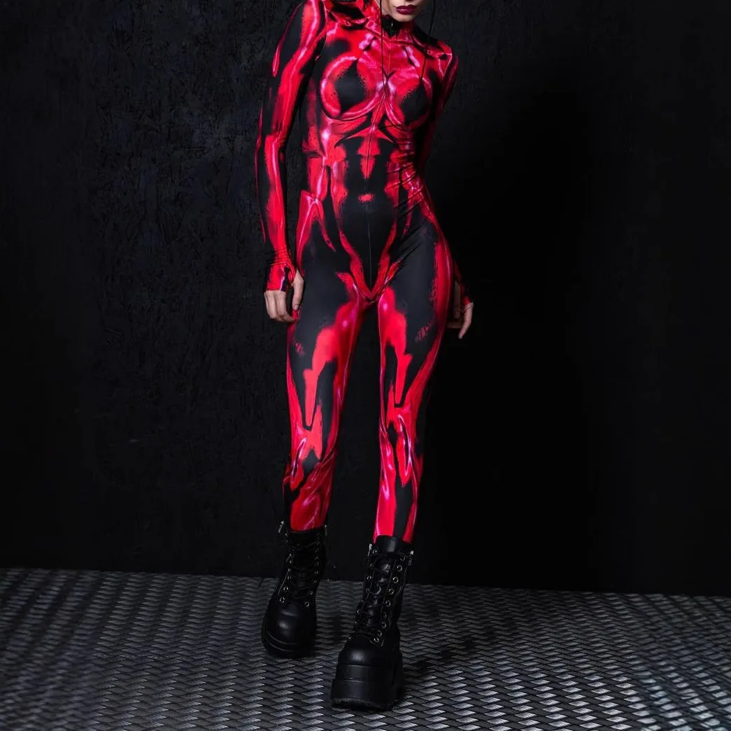 Damen Sexy Clown Strumpfhose Jumpsuit Halloween Karneval Party Bodysuits Aerial Bühnenauftritt Cosplay Kostüme Zentai Anzug 2026 – Detail 4