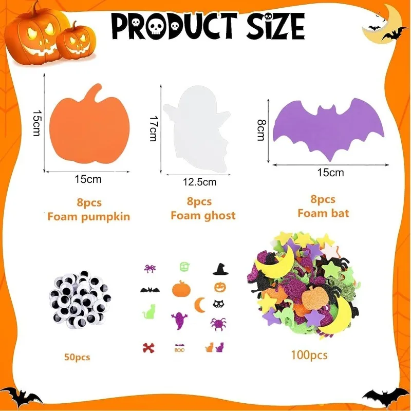 Halloween Felt Self-Adhesive Pumpkin Elf Sticker Party Decoration Children DIY Window Bedroom Door Sticker Wholesale