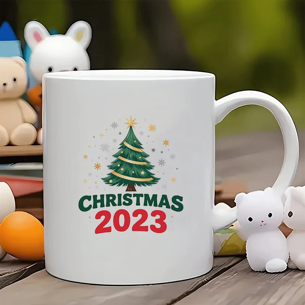 

11oz Mug + Christmas Tree Decal + Christmas Gift - Kids Cup Family Office Coffee Cup Creative Gift