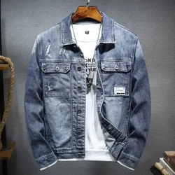 Spring Autumn New Cowboy Luxury Cardigan Denim Harajuku Fashion Korean Style Clothes Casual Cowboy Loose Coat Motorcycle Jacket