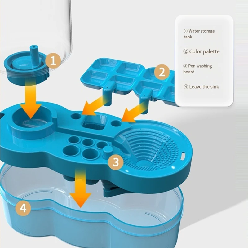 Pinselwaschmaschine, Pinsel- und Farbwaschmaschine zum Drücken und Ablassen, automatischer Pinselreiniger mit Wasserfüllung