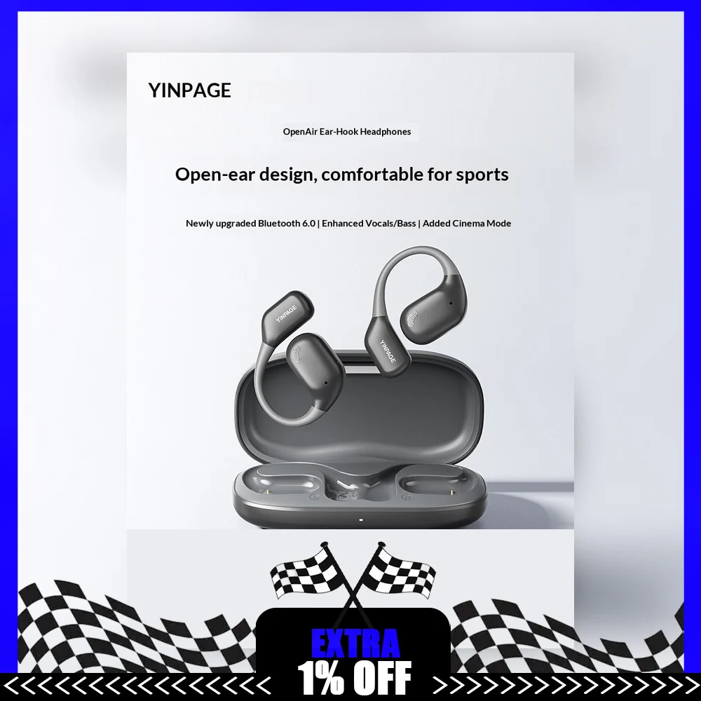 YINPAGE OPENAIR Open Ear Bluetooth Headphones Wireless Ear Hook Sports Earbuds for Running Workout Commuting