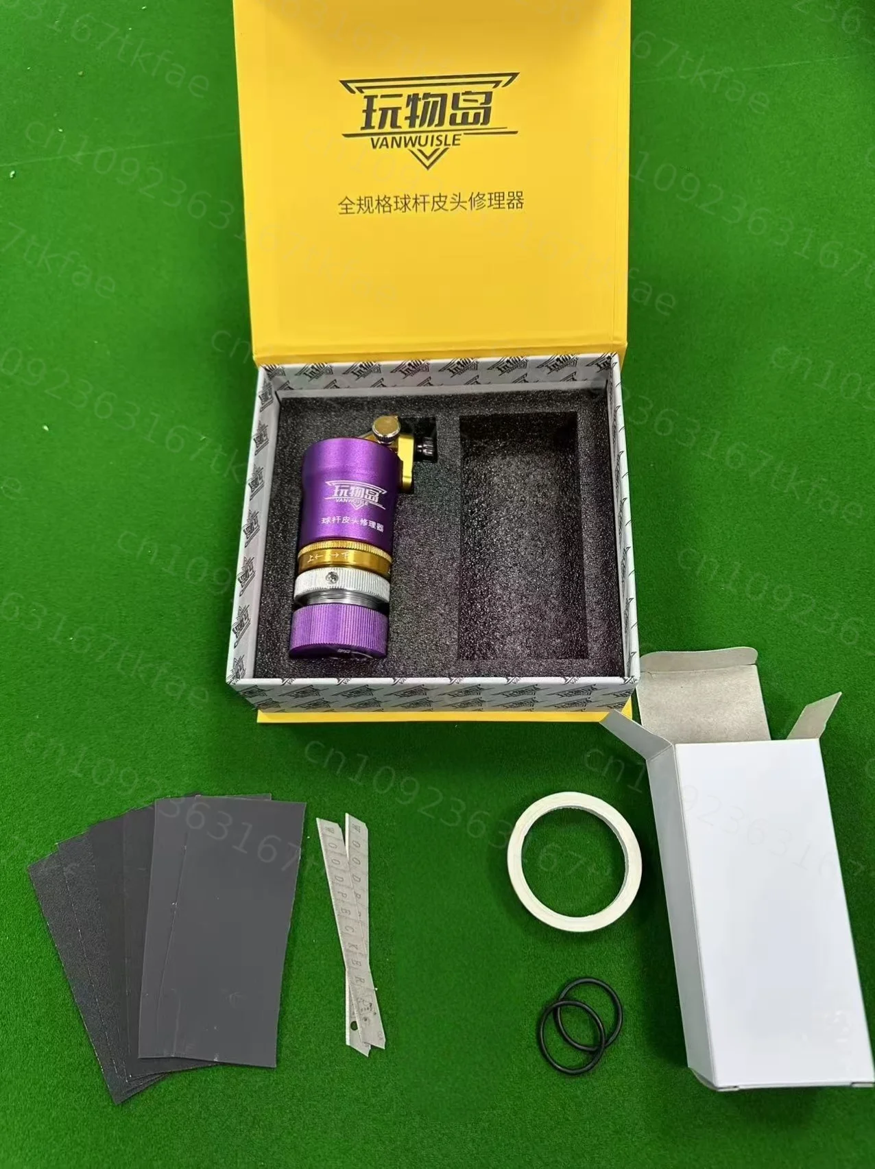 VANWUISLE metal pool cue tip dresser calibrator repair tool full specification pool club leather ball head repair alloy version