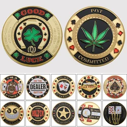 Poker Card Guard Protector Poker Cards Metal Souvenir Chips Set Casino Dealer Coin Poker Game Hold'em Accessories Lucky Item