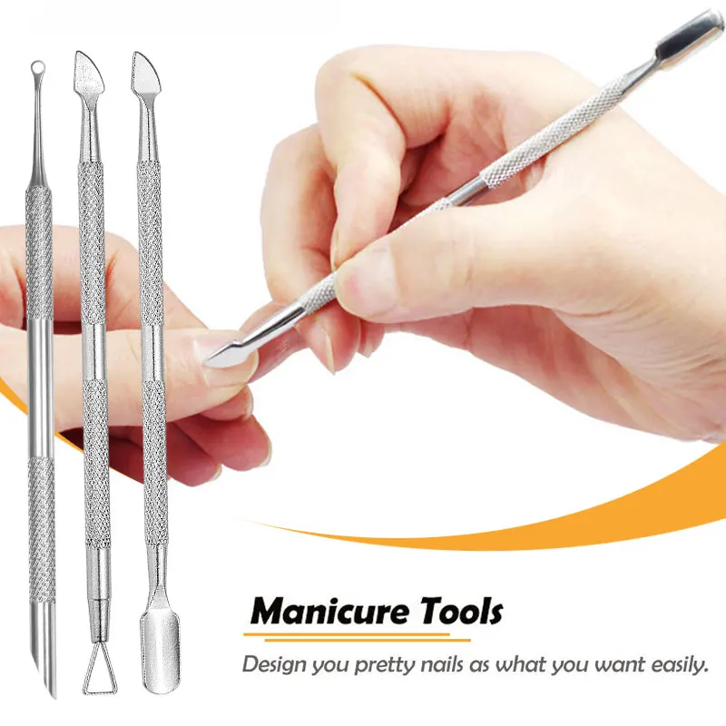 Dual-Ended Stainless Steel Cuticle Pusher for Cuticle Care and Nail Edge Cleaning Precision Professional Dead Skin Remover