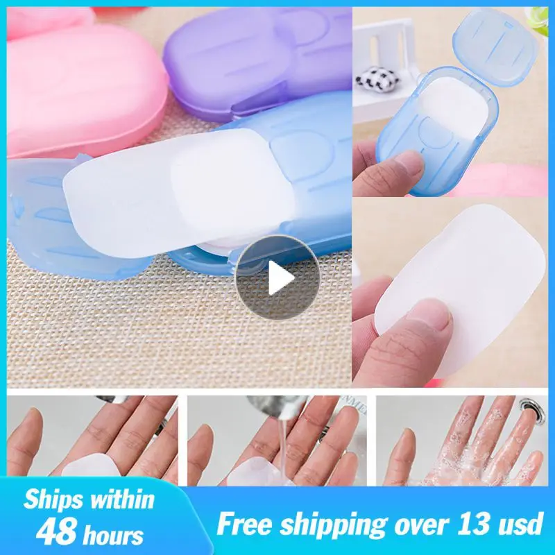 1~4 Box Travel Portable Disinfecting Paper Soaps Easy Washing Hand Disinfecting Soap Paper Bath Soap Flakes Bathroom Supplies