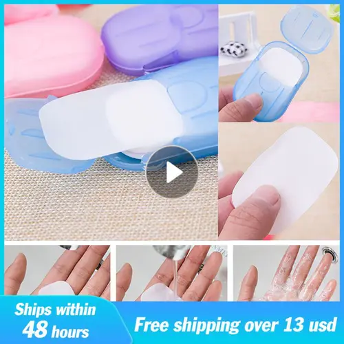 여행용 휴대용 소독 종이 비누, 손쉬운 세척, 손 소독 비누 종이, 목욕 비누 조각, 욕실 용품, 1 ~ 4 박스