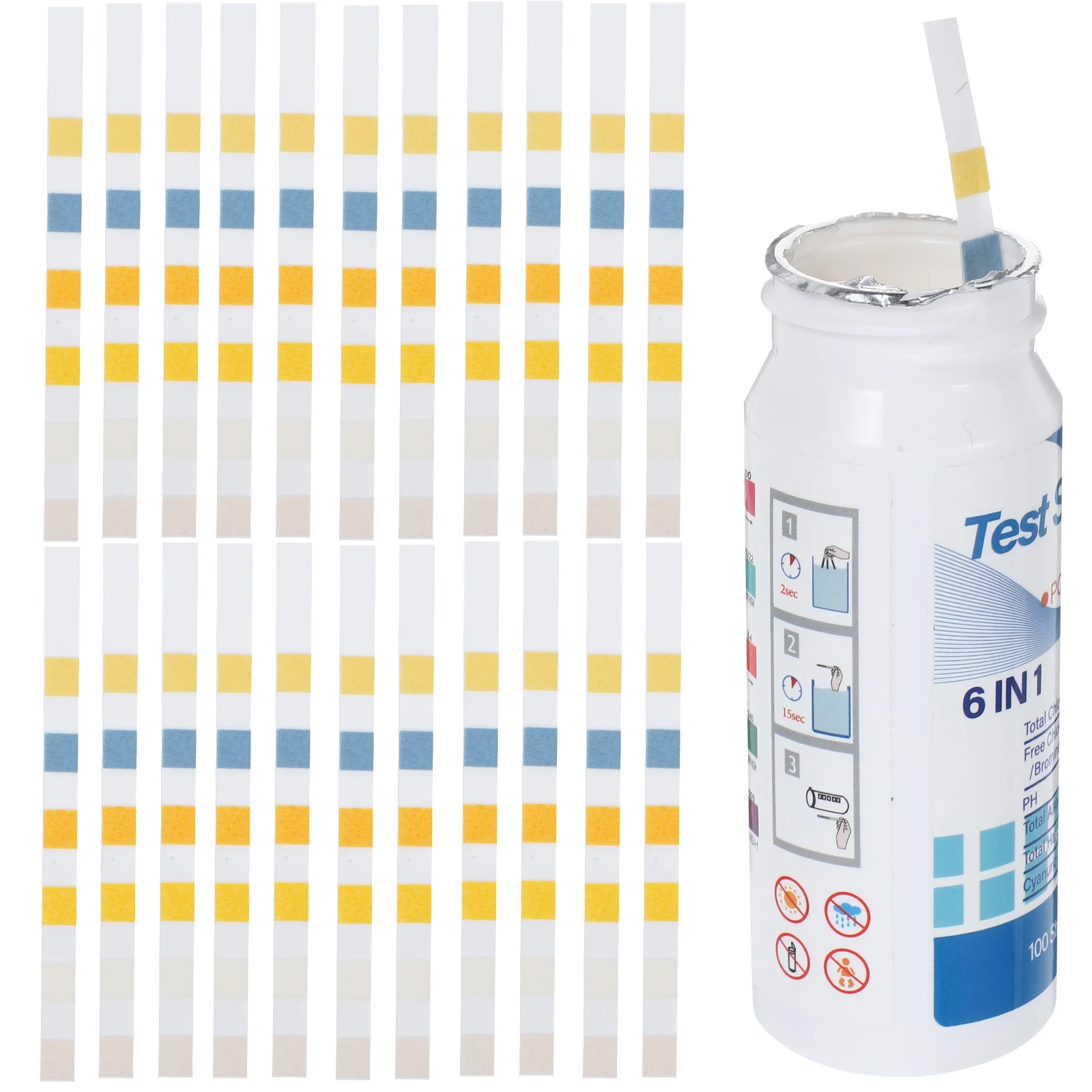 

1Set 6-in-1 Water Quality Test Strips Pool PH Hardness Alkalinity Cyanuric Acid Testing Paper for Spa Hot Spring Tub