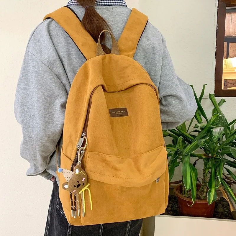 Autumn Winter Khaki Brown Backpacks Retro Large Capacity Rucksacks Outerdoor Casual Travel Backpack For Women School Bookbag