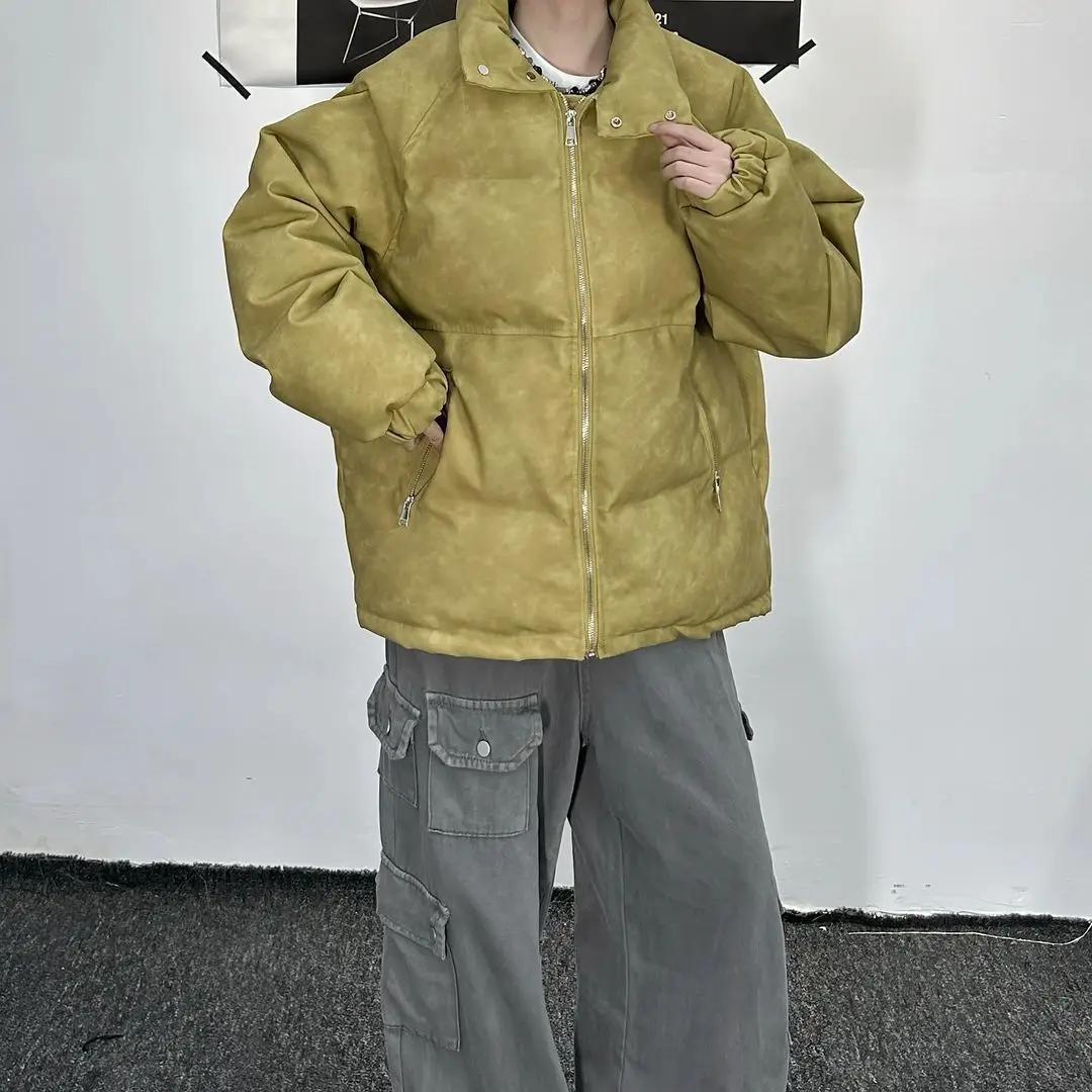 

Утепленные мужские зимние куртки и пальто Harajuku, ветровка большого размера, стеганые парки, одежда