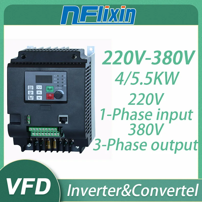 

220V TO 380V Economical VFD Variable Frequency Drive Converter Inverter 2.2/4/5.5/7.5/11KW Motor Speed Controller