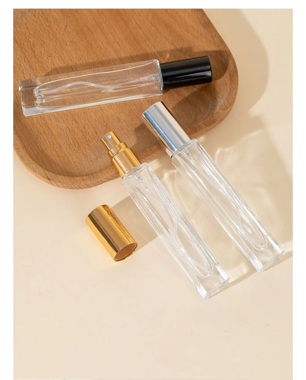 6 Stück/Set Luxuriöse 10ml Glas-Parfümsprühflaschen - Nachfüllbare Transparente Sprühflaschen - Ideal für Reisen und Duftliebhaber – Detail 8
