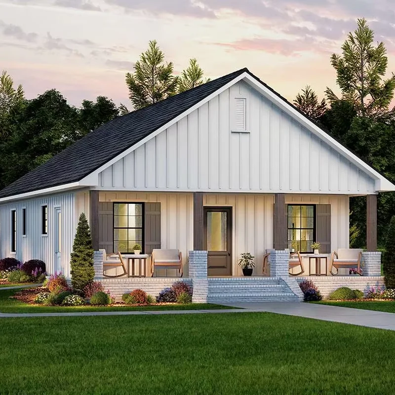 Customized Luxury Detached Prefabricated Houses Fast Assembly Light Steel Structure Single Family House