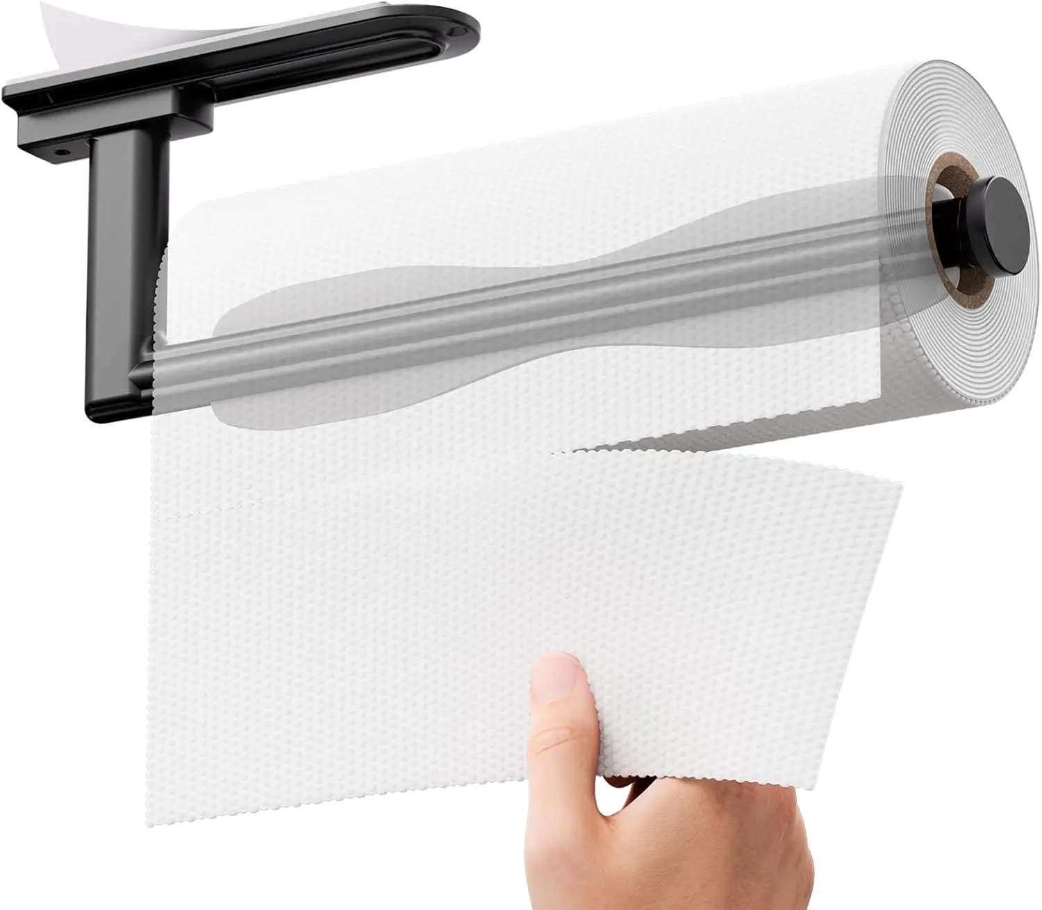 

Держатель для бумажных полотенец под шкаф - на самоклеящейся основе или с креплением на стену (сверление), отрывание одной рукой для кухни, ванной, раковины, кладовой