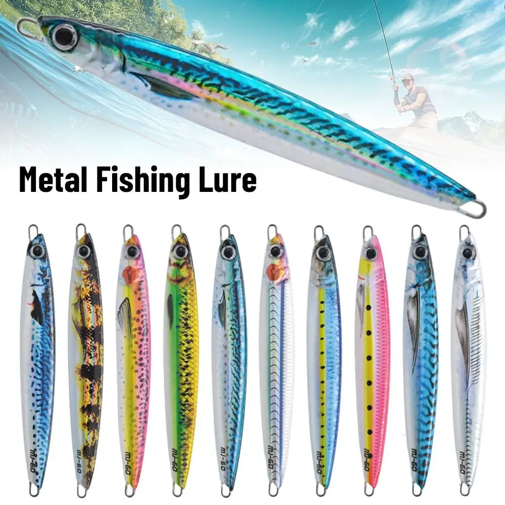 3d printed 40g 105mm Spinning Baits Colorful Jig Bait Spanish mackerel Lead Casting Metal Fishing Lure