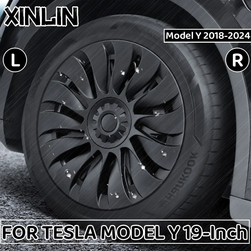 4PCS 19 Inch Wheel Cover Performance Wheel Caps Replacement Wheel Hub Cap Full Rim Cover Accessories For Tesla Model Y 2018-2024